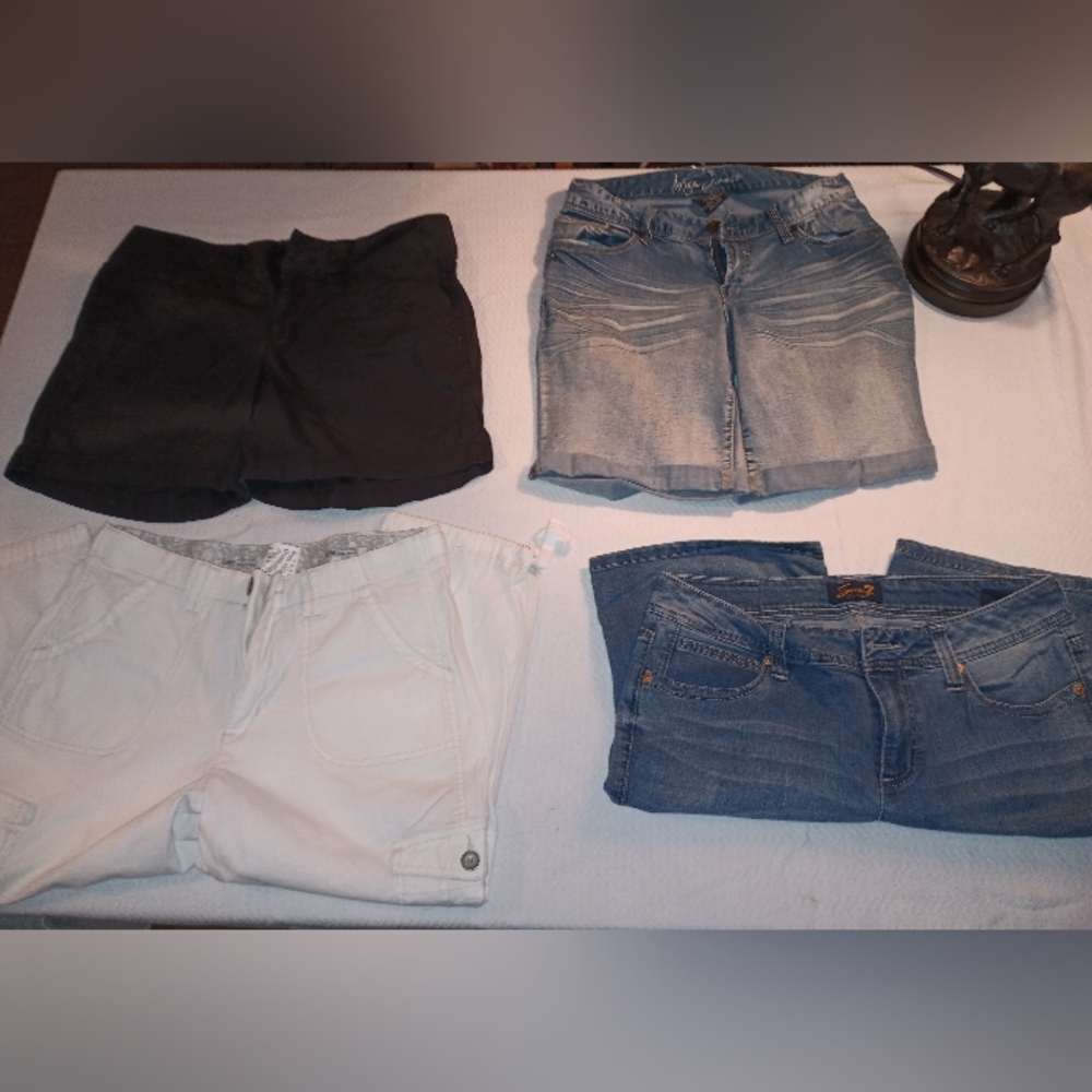 Assorted Denim and Cotton Shorts Collection 4 Pair